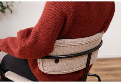 チェア チェアー ダイニングチェア 椅子 イス いす おしゃれ 布地 ファブリック スチール グレー グリーン ベージュ 固定脚 リビング ダイニング 背もたれ アームレスト 肘付き 曲線(代引不可)