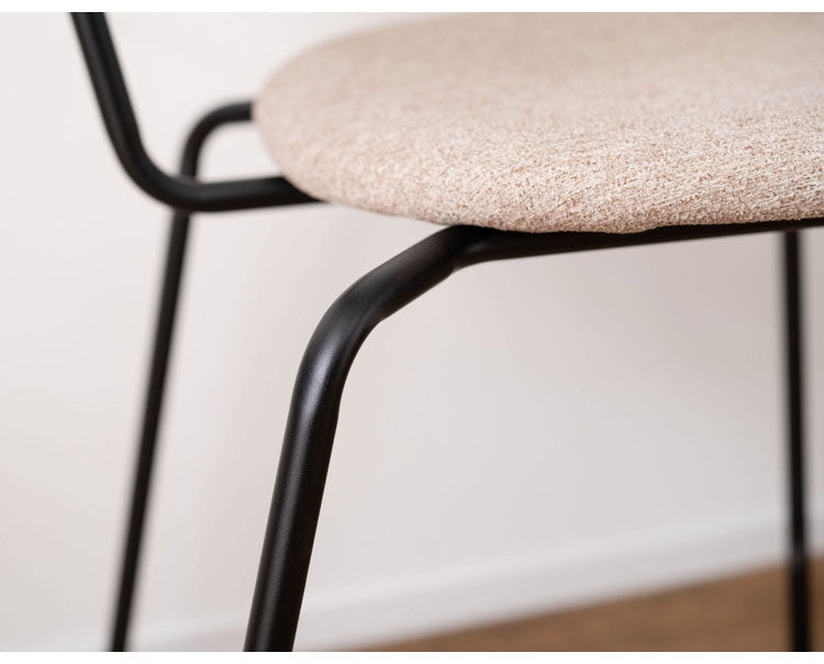 チェア チェアー ダイニングチェア 椅子 イス いす おしゃれ 布地 ファブリック スチール グレー グリーン ベージュ 固定脚 リビング ダイニング 背もたれ アームレスト 肘付き 曲線(代引不可)