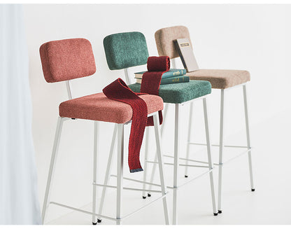 チェア カウンターチェア チェアー 椅子 イス いす 北欧 おしゃれ フットレスト ダイニングチェア レッド ベージュ グリーン かわいい アームレス 肘なし 背もたれ 布地 ファブリック(代引不可)