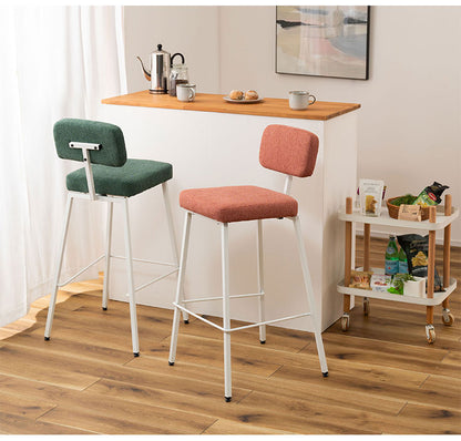 チェア カウンターチェア チェアー 椅子 イス いす 北欧 おしゃれ フットレスト ダイニングチェア レッド ベージュ グリーン かわいい アームレス 肘なし 背もたれ 布地 ファブリック(代引不可)