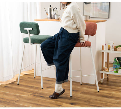 チェア カウンターチェア チェアー 椅子 イス いす 北欧 おしゃれ フットレスト ダイニングチェア レッド ベージュ グリーン かわいい アームレス 肘なし 背もたれ 布地 ファブリック(代引不可)