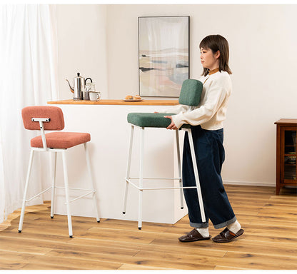 チェア カウンターチェア チェアー 椅子 イス いす 北欧 おしゃれ フットレスト ダイニングチェア レッド ベージュ グリーン かわいい アームレス 肘なし 背もたれ 布地 ファブリック(代引不可)