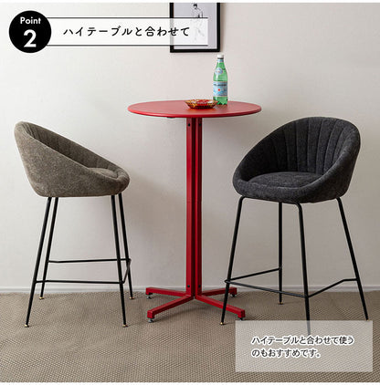 ハイチェア PC-266 東谷 ハイチェア カウンターチェア チェア 椅子 イス シンプル モダン スチール 布地 肘あり 肘掛け 背もたれ カウンター ハイテーブル グレー ダークグレー グレージュ(代引不可)