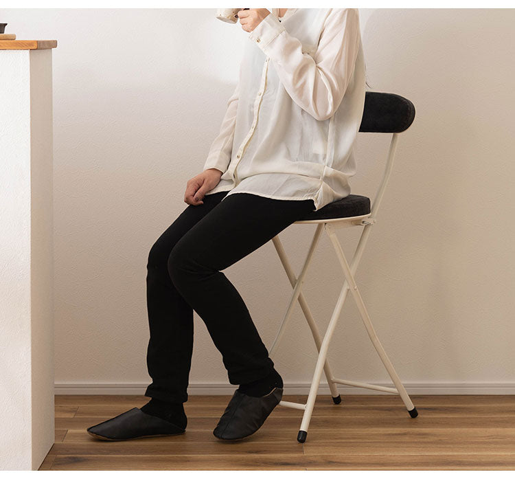 チェア ハイチェア ハイスツール フォールディングチェア 背もたれ 折りたたみ椅子 おしゃれ シンプル かわいい ナチュラル 北欧 隙間収納 スリム(代引不可)