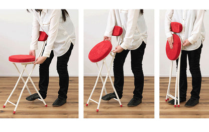 チェア ハイチェア ハイスツール フォールディングチェア 背もたれ 折りたたみ椅子 おしゃれ シンプル かわいい ナチュラル 北欧 隙間収納 スリム(代引不可)