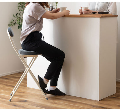 チェア ハイチェア ハイスツール フォールディングチェア 背もたれ 折りたたみ椅子 おしゃれ シンプル かわいい ナチュラル 北欧 隙間収納 スリム(代引不可)