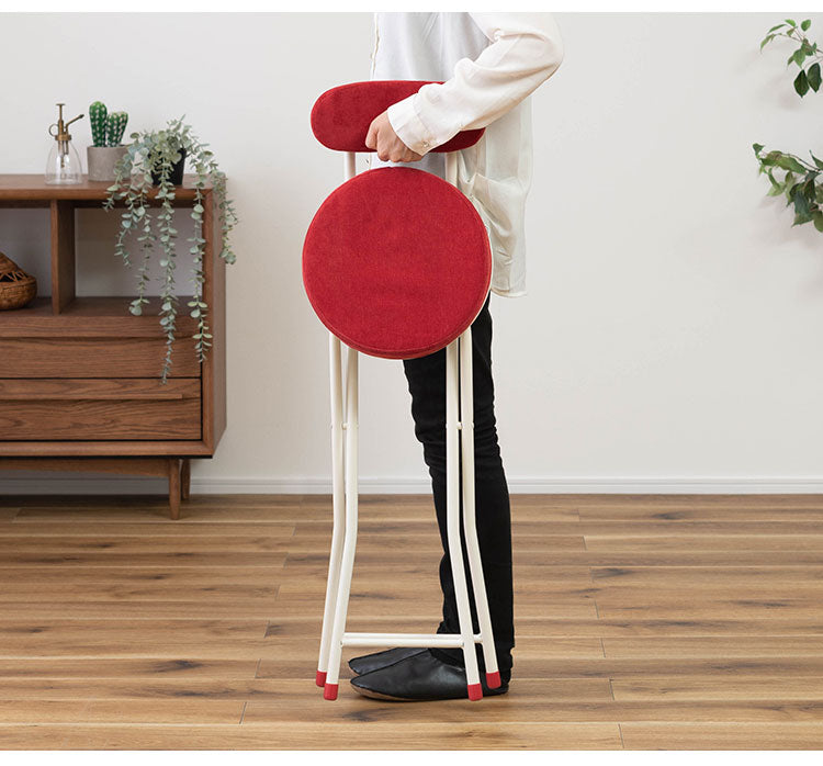 チェア ハイチェア ハイスツール フォールディングチェア 背もたれ 折りたたみ椅子 おしゃれ シンプル かわいい ナチュラル 北欧 隙間収納 スリム(代引不可)