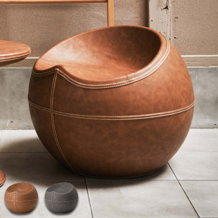 スツール PC-365 東谷 スツール おしゃれ ソフトレザー 椅子 いす イス チェア 腰掛け 丸 ラウンド ステッチ 合皮 ブラウン 茶色 グレー モダン ビンテージ ヴィンテージ デザイン 個性的(代引不可)