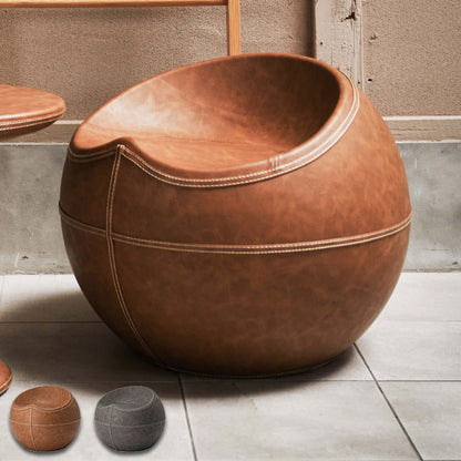 スツール PC-365 東谷 スツール おしゃれ ソフトレザー 椅子 いす イス チェア 腰掛け 丸 ラウンド ステッチ 合皮 ブラウン 茶色 グレー モダン ビンテージ ヴィンテージ デザイン 個性的(代引不可)