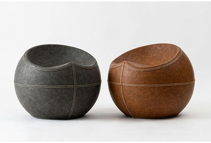 スツール PC-365 東谷 スツール おしゃれ ソフトレザー 椅子 いす イス チェア 腰掛け 丸 ラウンド ステッチ 合皮 ブラウン 茶色 グレー モダン ビンテージ ヴィンテージ デザイン 個性的(代引不可)