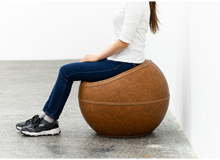 スツール PC-365 東谷 スツール おしゃれ ソフトレザー 椅子 いす イス チェア 腰掛け 丸 ラウンド ステッチ 合皮 ブラウン 茶色 グレー モダン ビンテージ ヴィンテージ デザイン 個性的(代引不可)