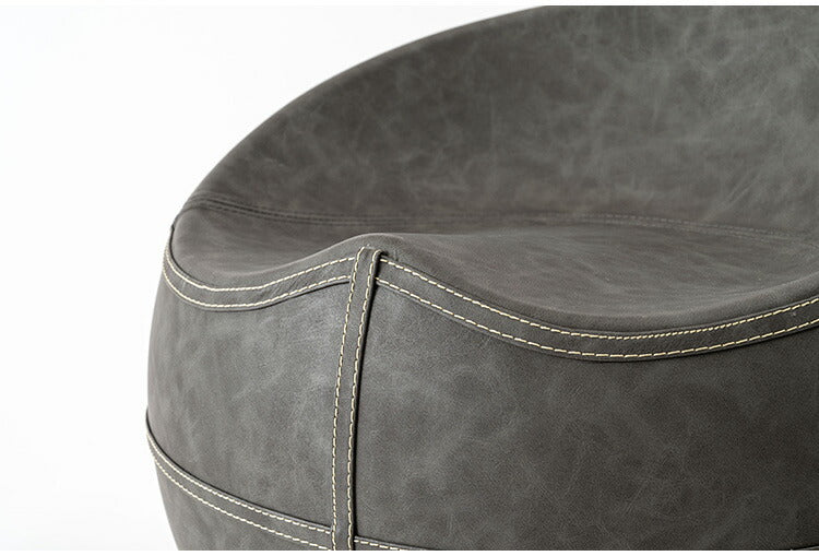 スツール PC-365 東谷 スツール おしゃれ ソフトレザー 椅子 いす イス チェア 腰掛け 丸 ラウンド ステッチ 合皮 ブラウン 茶色 グレー モダン ビンテージ ヴィンテージ デザイン 個性的(代引不可)