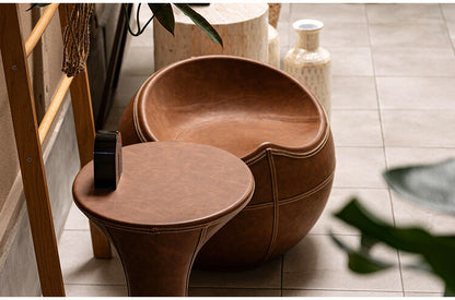 スツール PC-365 東谷 スツール おしゃれ ソフトレザー 椅子 いす イス チェア 腰掛け 丸 ラウンド ステッチ 合皮 ブラウン 茶色 グレー モダン ビンテージ ヴィンテージ デザイン 個性的(代引不可)