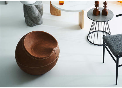 スツール PC-365 東谷 スツール おしゃれ ソフトレザー 椅子 いす イス チェア 腰掛け 丸 ラウンド ステッチ 合皮 ブラウン 茶色 グレー モダン ビンテージ ヴィンテージ デザイン 個性的(代引不可)