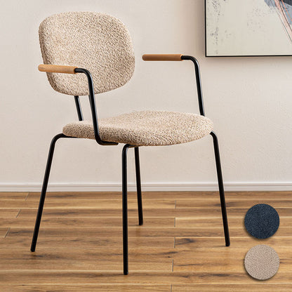 アームチェア PC-366 東谷 アームチェア ダイニングチェア 椅子 イス いす チェア シンプル インダストリアル モダン おしゃれ 木製 天然木 アイアン ブークレ生地 ネイビー ベージュ ダイニング(代引不可)