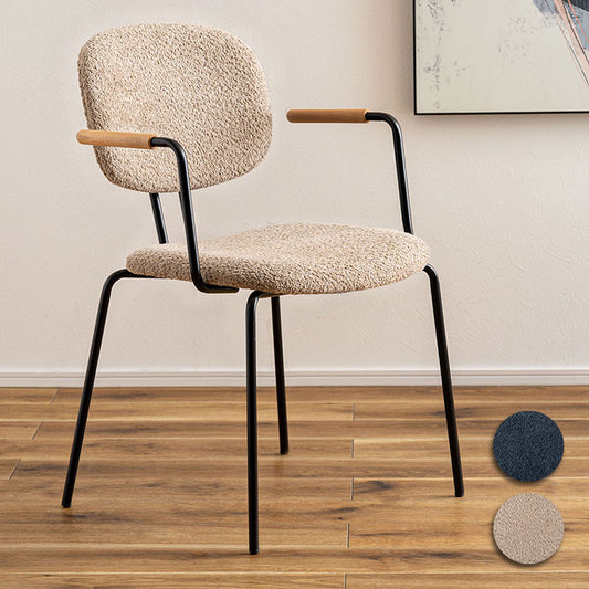 アームチェア PC-366 東谷 アームチェア ダイニングチェア 椅子 イス いす チェア シンプル インダストリアル モダン おしゃれ 木製 天然木 アイアン ブークレ生地 ネイビー ベージュ ダイニング(代引不可)