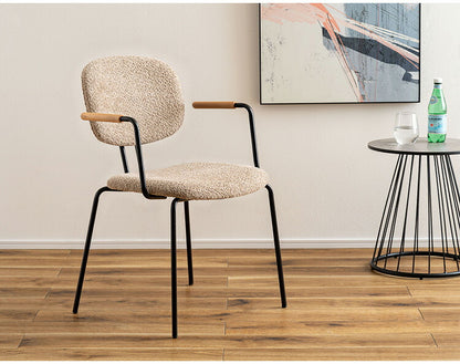 アームチェア PC-366 東谷 アームチェア ダイニングチェア 椅子 イス いす チェア シンプル インダストリアル モダン おしゃれ 木製 天然木 アイアン ブークレ生地 ネイビー ベージュ ダイニング(代引不可)