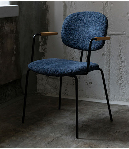 アームチェア PC-366 東谷 アームチェア ダイニングチェア 椅子 イス いす チェア シンプル インダストリアル モダン おしゃれ 木製 天然木 アイアン ブークレ生地 ネイビー ベージュ ダイニング(代引不可)