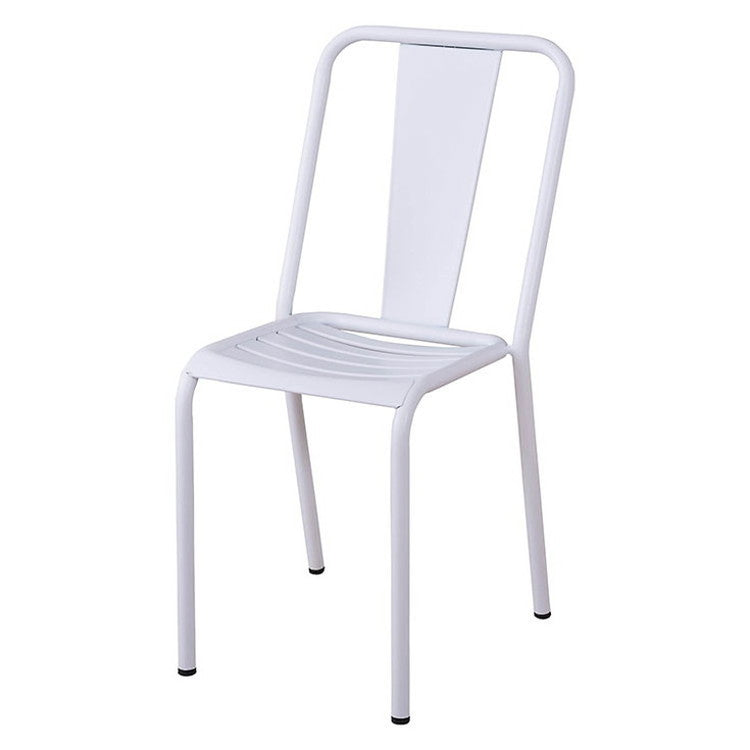 チェア チェアー ダイニングチェア おしゃれ 白 スタッキング 積み重ね スチール 椅子 イス いす ヴィンテージ シンプル ダイニング 単品 完成品 ホワイト シルバー アームレス(代引不可)