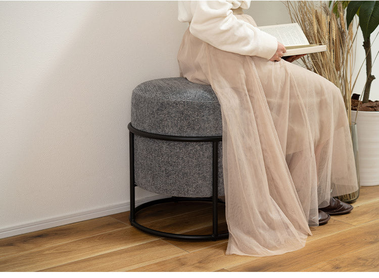 スツール スツール おしゃれ 円形 ラウンド 丸 丸型 椅子 イス スチール チェア 背もたれなし かわいい シック モダン シンプル ファブリック 積み重ね スタッキング インテリア 北欧(代引不可)