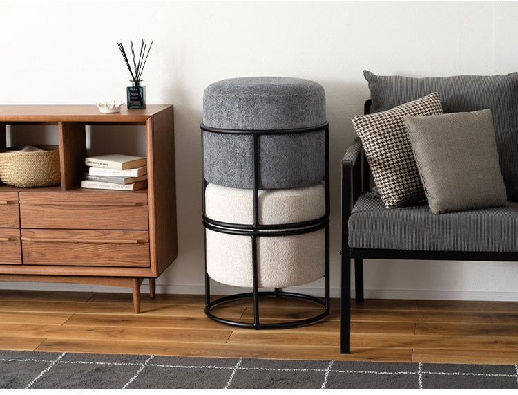 スツール スツール おしゃれ 円形 ラウンド 丸 丸型 椅子 イス スチール チェア 背もたれなし かわいい シック モダン シンプル ファブリック 積み重ね スタッキング インテリア 北欧(代引不可)