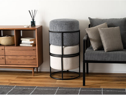 スツール スツール おしゃれ 円形 ラウンド 丸 丸型 椅子 イス スチール チェア 背もたれなし かわいい シック モダン シンプル ファブリック 積み重ね スタッキング インテリア 北欧(代引不可)