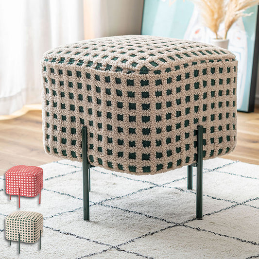 スツール PC-508 東谷 スツール 椅子 イス チェア オットマン おしゃれ かわいい アイアン ボア チェック柄 北欧 個性的 カフェ リビング アイアン 小さい コンパクト 小さい 子供 腰掛け グリーン 緑(代引不可)