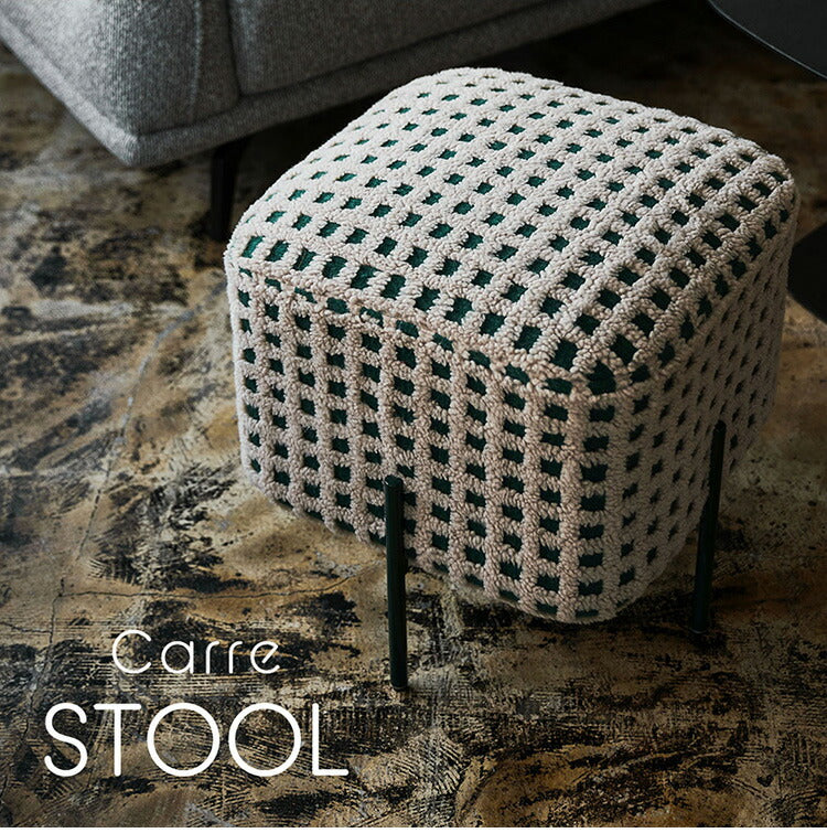 スツール PC-508 東谷 スツール 椅子 イス チェア オットマン おしゃれ かわいい アイアン ボア チェック柄 北欧 個性的 カフェ リビング アイアン 小さい コンパクト 小さい 子供 腰掛け グリーン 緑(代引不可)