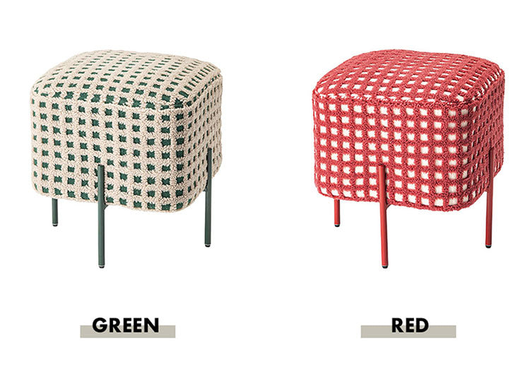 スツール PC-508 東谷 スツール 椅子 イス チェア オットマン おしゃれ かわいい アイアン ボア チェック柄 北欧 個性的 カフェ リビング アイアン 小さい コンパクト 小さい 子供 腰掛け グリーン 緑(代引不可)