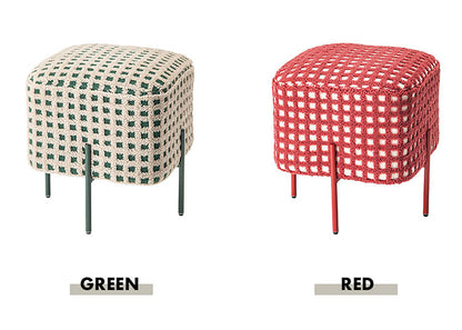 スツール PC-508 東谷 スツール 椅子 イス チェア オットマン おしゃれ かわいい アイアン ボア チェック柄 北欧 個性的 カフェ リビング アイアン 小さい コンパクト 小さい 子供 腰掛け グリーン 緑(代引不可)