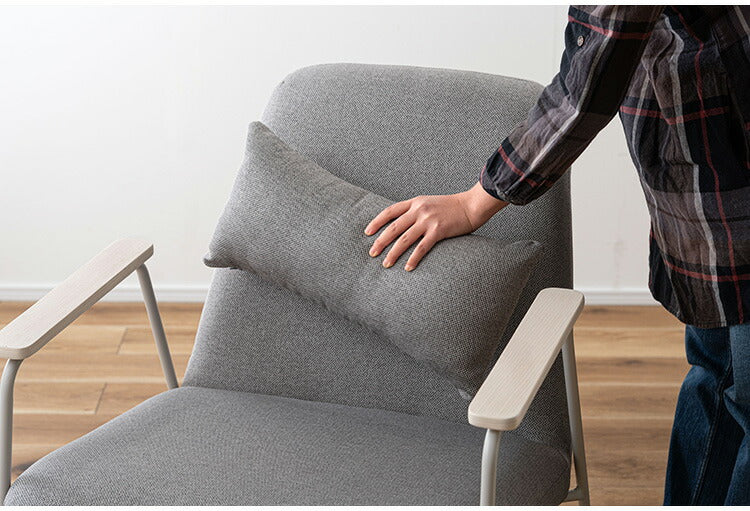 ラウンジチェア PC-626 東谷 ラウンジチェア チェア 椅子 パーソナルチェア アームチェア ひじ掛け付き クッション付き 背もたれ スチール脚 ナチュラル グレー アイボリー オフホワイト 天然木(代引不可)