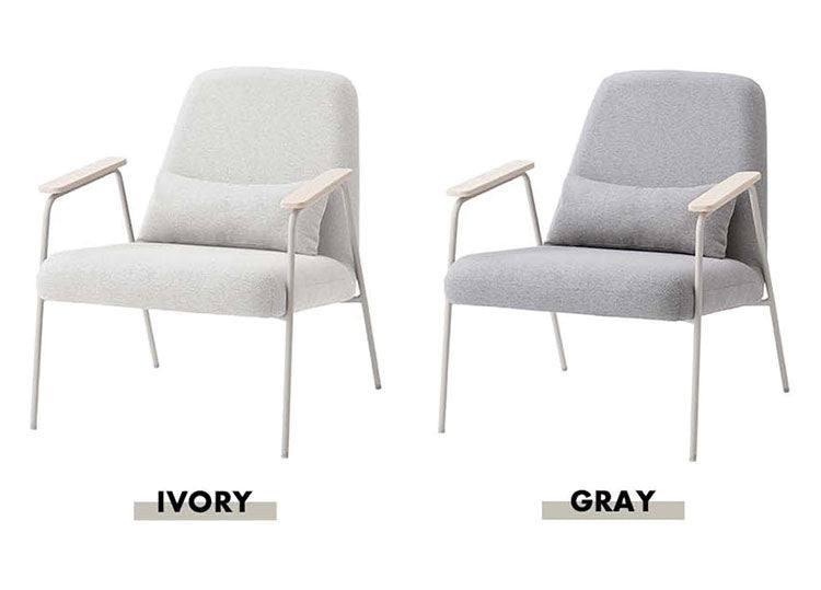 ラウンジチェア PC-626 東谷 ラウンジチェア チェア 椅子 パーソナルチェア アームチェア ひじ掛け付き クッション付き 背もたれ スチール脚 ナチュラル グレー アイボリー オフホワイト 天然木(代引不可)