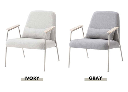 ラウンジチェア PC-626 東谷 ラウンジチェア チェア 椅子 パーソナルチェア アームチェア ひじ掛け付き クッション付き 背もたれ スチール脚 ナチュラル グレー アイボリー オフホワイト 天然木(代引不可)