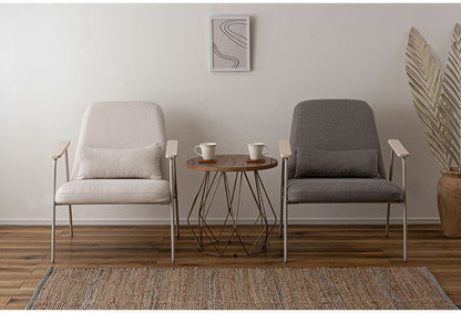 ラウンジチェア PC-626 東谷 ラウンジチェア チェア 椅子 パーソナルチェア アームチェア ひじ掛け付き クッション付き 背もたれ スチール脚 ナチュラル グレー アイボリー オフホワイト 天然木(代引不可)