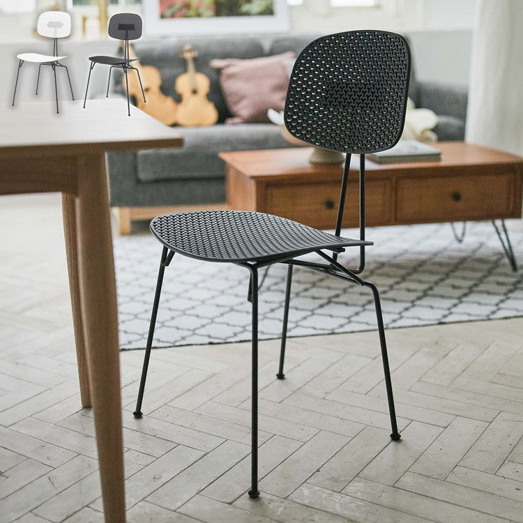 ダイニングチェア おしゃれ 椅子 イス チェアー スチール プラスチック アームレス 肘なし 肘掛けなし 固定脚 スリム シンプル モダン インダストリアル 黒 ブラック 白 ホワイト 新生活(代引不可)