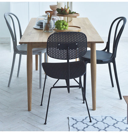 ダイニングチェア おしゃれ 椅子 イス チェアー スチール プラスチック アームレス 肘なし 肘掛けなし 固定脚 スリム シンプル モダン インダストリアル 黒 ブラック 白 ホワイト 新生活(代引不可)