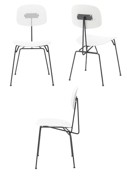 ダイニングチェア おしゃれ 椅子 イス チェアー スチール プラスチック アームレス 肘なし 肘掛けなし 固定脚 スリム シンプル モダン インダストリアル 黒 ブラック 白 ホワイト 新生活(代引不可)