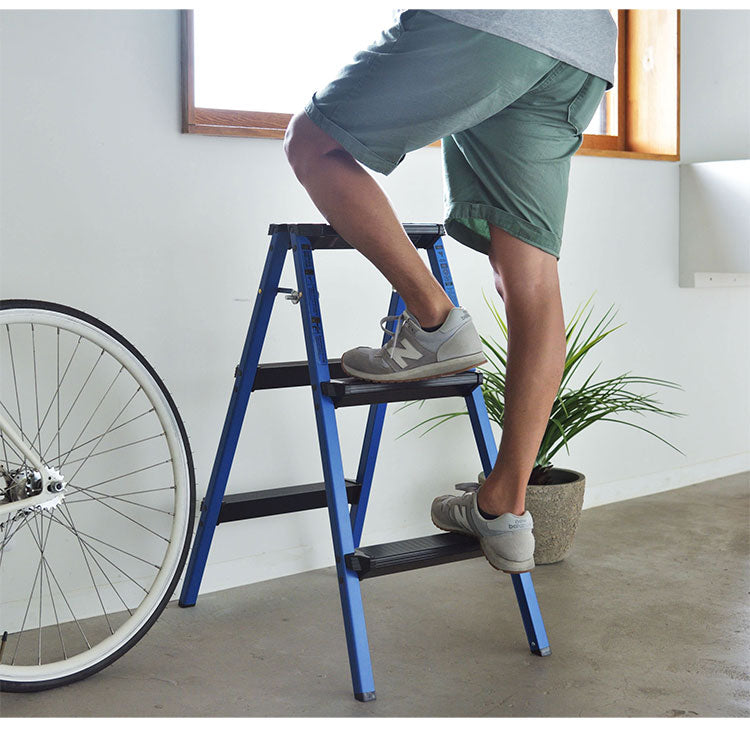 脚立 踏み台 作業台 足場 3段 ステップ スツール 折りたたみ式 折り畳み おしゃれ アルミ アウトドア BBQ バーベキュー キャンプ ガーデン 庭 掃除 アメリカン ビビット(代引不可)
