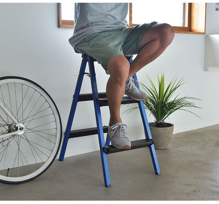 脚立 踏み台 作業台 足場 3段 ステップ スツール 折りたたみ式 折り畳み おしゃれ アルミ アウトドア BBQ バーベキュー キャンプ ガーデン 庭 掃除 アメリカン ビビット(代引不可)