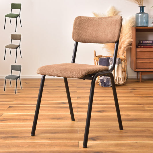 チェア ダイニングチェア 椅子 イス デスクチェア コーデュロイ スチール おしゃれ かわいい 北欧 シンプル ナチュラル(代引不可)