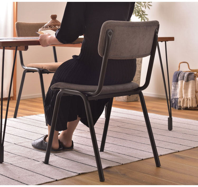 チェア ダイニングチェア 椅子 イス デスクチェア コーデュロイ スチール おしゃれ かわいい 北欧 シンプル ナチュラル(代引不可)