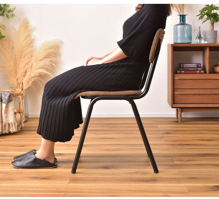 チェア ダイニングチェア 椅子 イス デスクチェア コーデュロイ スチール おしゃれ かわいい 北欧 シンプル ナチュラル(代引不可)
