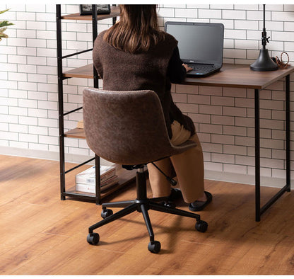 チェア 回転チェア デスクチェア オフィスチェア 座面回転 キャスター付き 移動可能 肘なし アームレス ソフトレザー スタイリッシュ シンプル おしゃれ ブラウン グレー キャメル 在宅ワーク(代引不可)