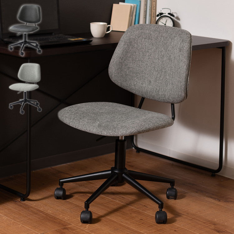 チェア 回転チェア デスクチェア オフィスチェア 座面回転 キャスター付き 移動可能 肘なし アームレス クロスレザー ファブリック スタイリッシュ シンプル おしゃれ グレー ブラック 在宅ワーク(代引不可)