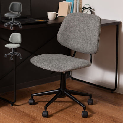 チェア 回転チェア デスクチェア オフィスチェア 座面回転 キャスター付き 移動可能 肘なし アームレス クロスレザー ファブリック スタイリッシュ シンプル おしゃれ グレー ブラック 在宅ワーク(代引不可)