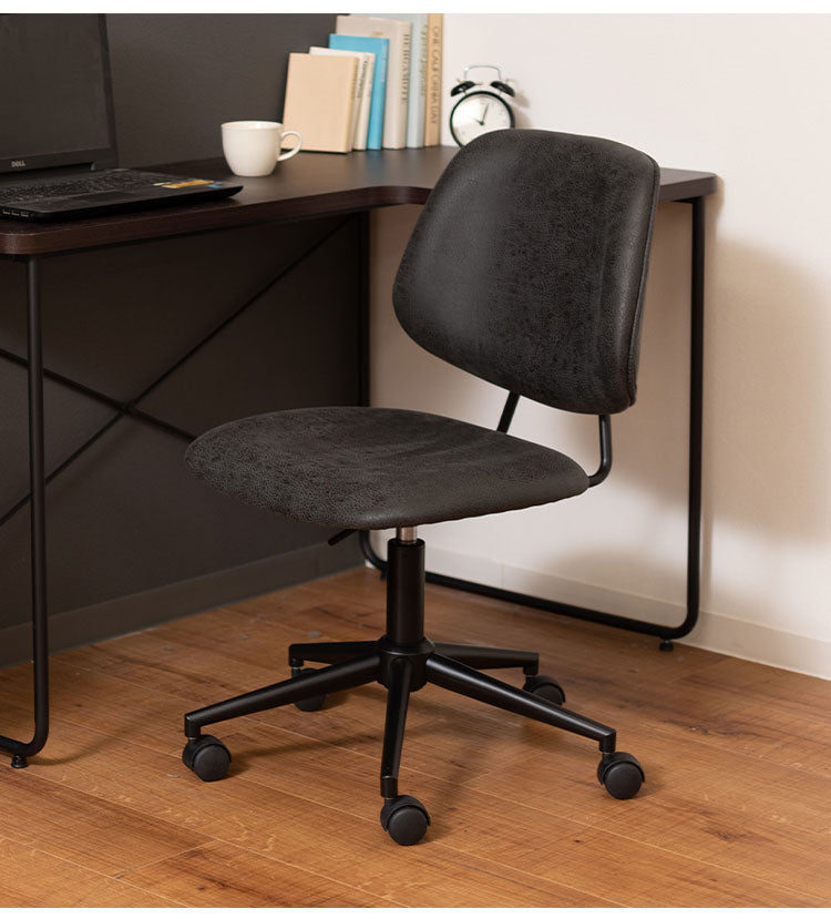 チェア 回転チェア デスクチェア オフィスチェア 座面回転 キャスター付き 移動可能 肘なし アームレス クロスレザー ファブリック スタイリッシュ シンプル おしゃれ グレー ブラック 在宅ワーク(代引不可)