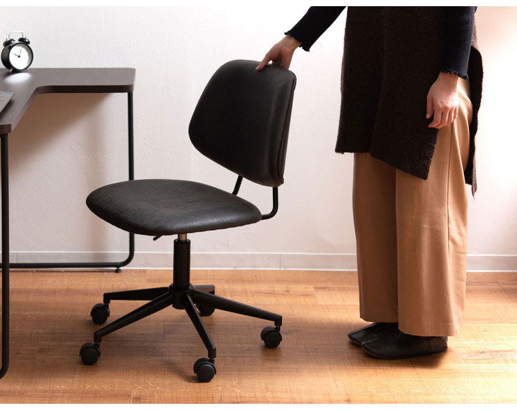 チェア 回転チェア デスクチェア オフィスチェア 座面回転 キャスター付き 移動可能 肘なし アームレス クロスレザー ファブリック スタイリッシュ シンプル おしゃれ グレー ブラック 在宅ワーク(代引不可)