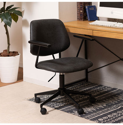 チェア 回転チェア デスクチェア オフィスチェア 座面回転 キャスター付き 移動可能 クロスレザー ファブリック スタイリッシュ シンプル おしゃれ グレー ブラック 在宅ワーク(代引不可)