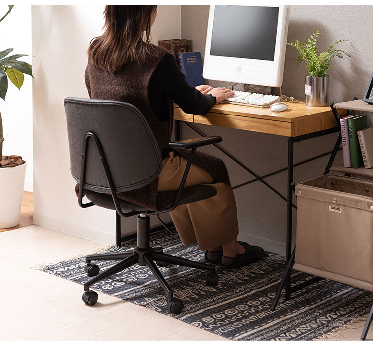 チェア 回転チェア デスクチェア オフィスチェア 座面回転 キャスター付き 移動可能 クロスレザー ファブリック スタイリッシュ シンプル おしゃれ グレー ブラック 在宅ワーク(代引不可)