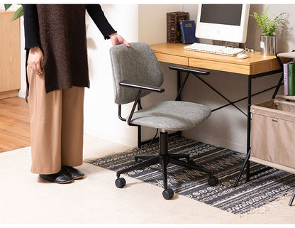 チェア 回転チェア デスクチェア オフィスチェア 座面回転 キャスター付き 移動可能 クロスレザー ファブリック スタイリッシュ シンプル おしゃれ グレー ブラック 在宅ワーク(代引不可)